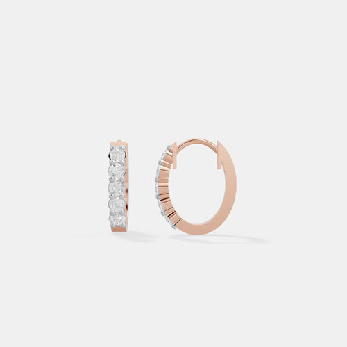 Classic Shared-Prong Brilliant Round Hoops