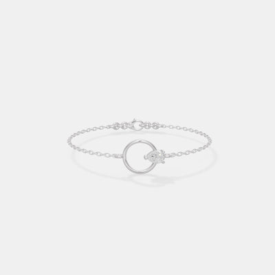Teardrop Solitaire Floating Circle Bracelet