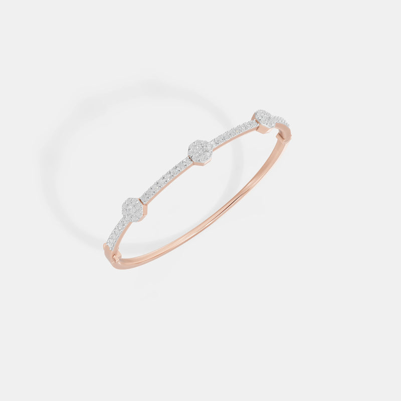 The Hexagon Floating Cluster Pavé Bangle