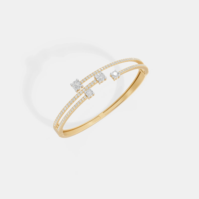 The Interstellar Triple-Band Pavé Bangle