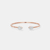 The Twin Pear-Cut Bezel Open Cuff