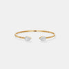 The Twin Pear-Cut Bezel Open Cuff