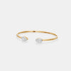 The Twin Pear-Cut Bezel Open Cuff