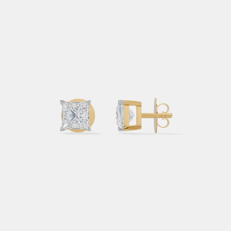 The Petite Princess Cut Studs