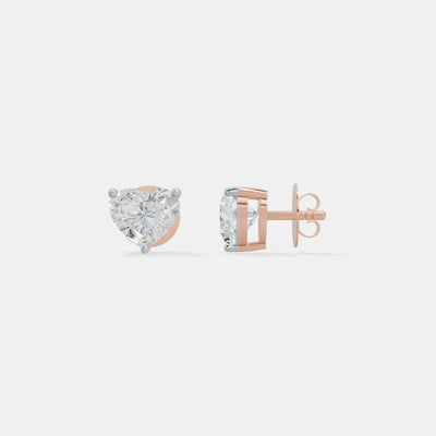 1.5 CT EACH Heart Solitaire Studs
