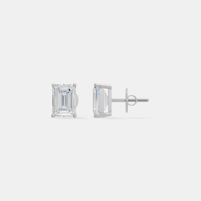 The Linear Emerald Cut Studs