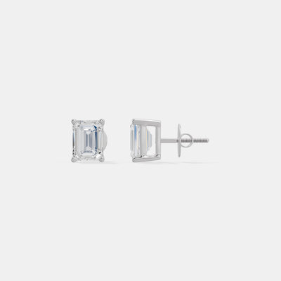 The Architectural Emerald Studs