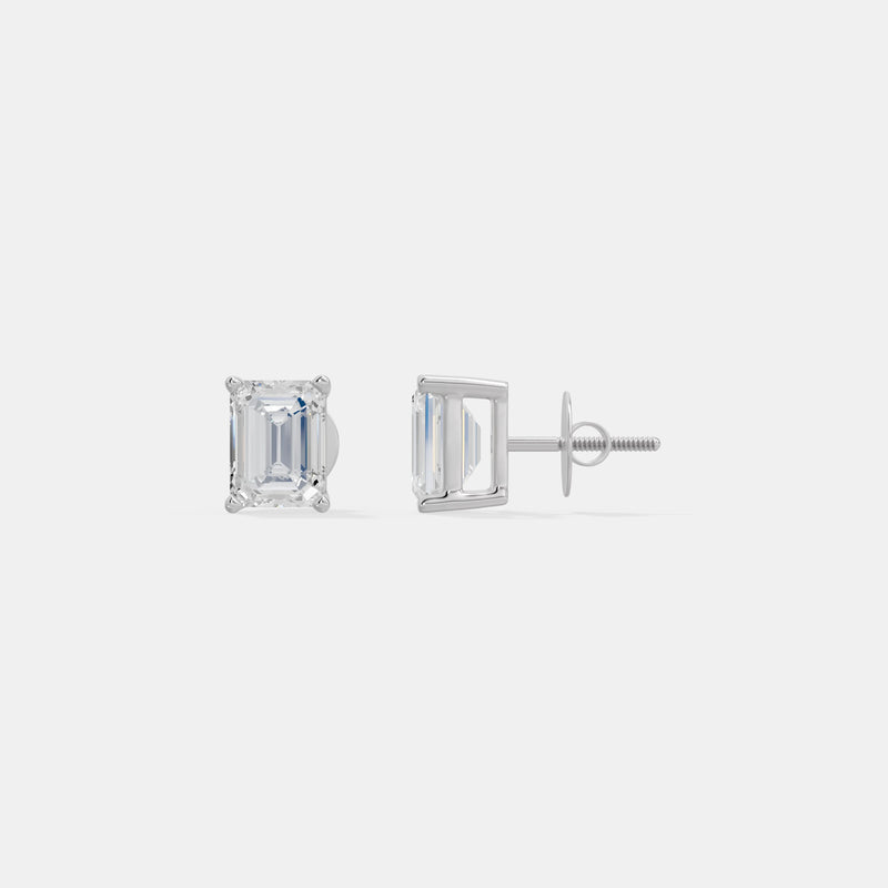 The Architectural Emerald Studs