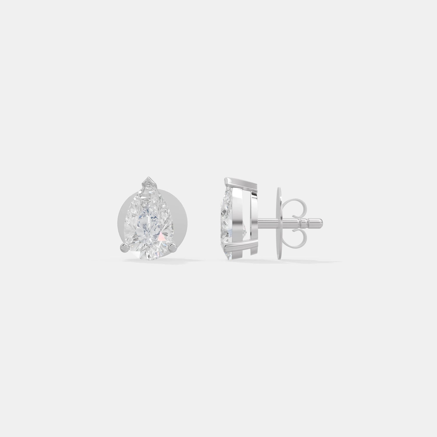 1 CT EACH Pear Solitaire Studs