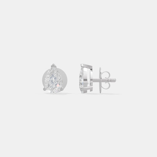 1 CT EACH Pear Solitaire Studs