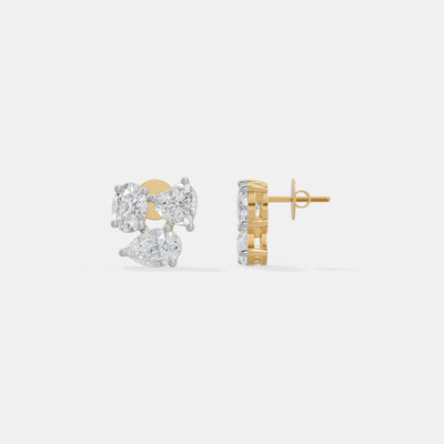 The Trinity Pear Cluster Earrings