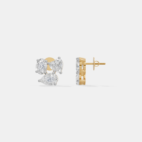The Trinity Pear Cluster Earrings