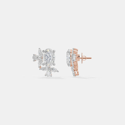The Oval Crest Cluster Earrings