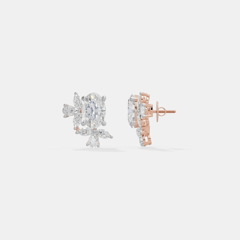 The Oval Crest Cluster Earrings