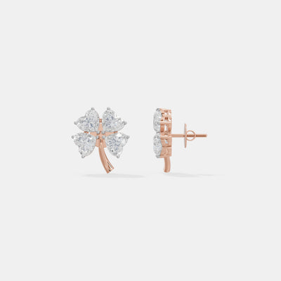 The Petite Clover Heart Studs