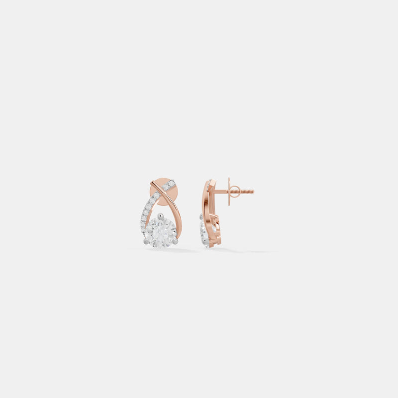 Infinite Solitaire Ribbon Earrings
