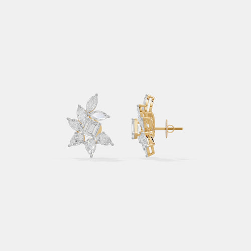 Celestial Marquise & Emerald Cut Cluster Studs