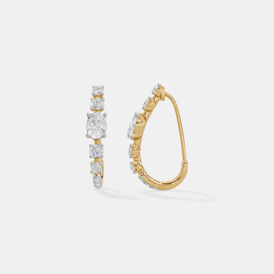 Radiance Oval Multi-Stone Graduated Hoops