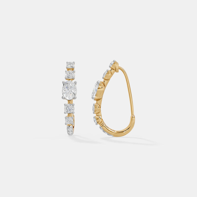 Radiance Oval Multi-Stone Graduated Hoops
