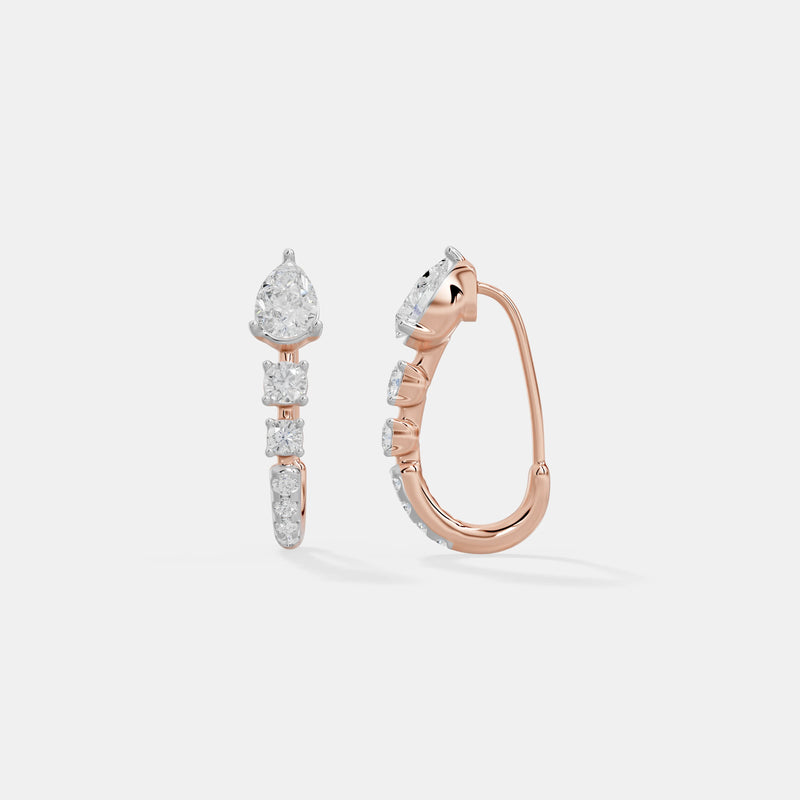 Serenity Pear-Cut Graduated Linear Hoops