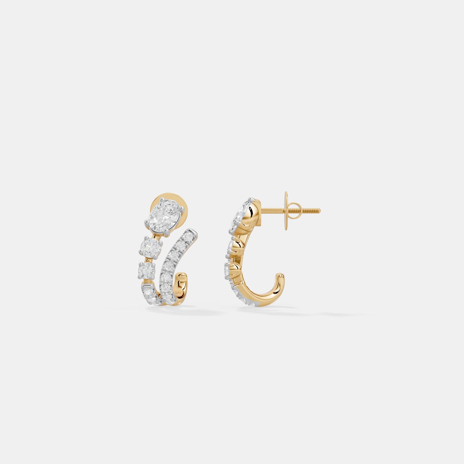 Double-Orbit Oval & Round Pavé Studs