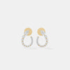 Lumina Pear & Round Open-Crescent Studs