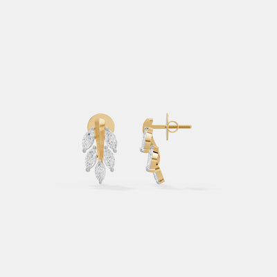 Marquise Diamond Cluster Stud Earrings