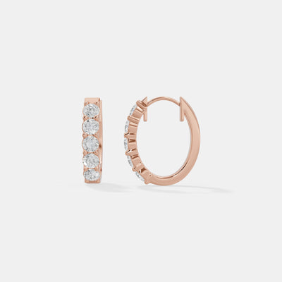 Graceful Five-Stone Graduated Diamond Hoops