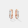 Sleek Channel-Set Tapered Diamond Hoops