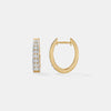 Sleek Channel-Set Tapered Diamond Hoops