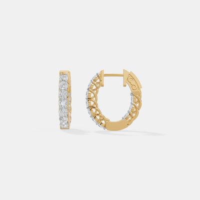 Timeless Scalloped Pavé Diamond Huggies