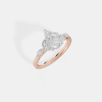 The Halo Pear Pavé Ring