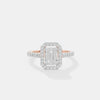 The Linear Emerald Halo Ring