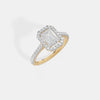 The Linear Emerald Halo Ring