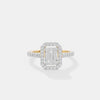 The Linear Emerald Halo Ring