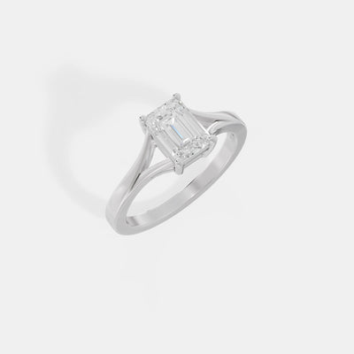 1CT Split-Shank Emerald Ring