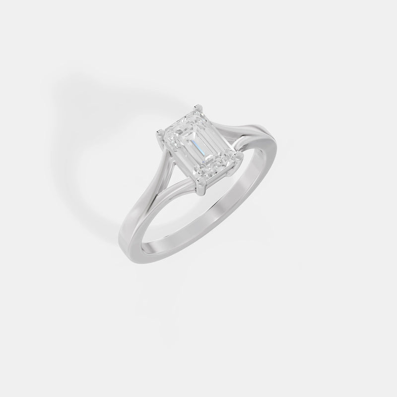 1CT Split-Shank Emerald Ring