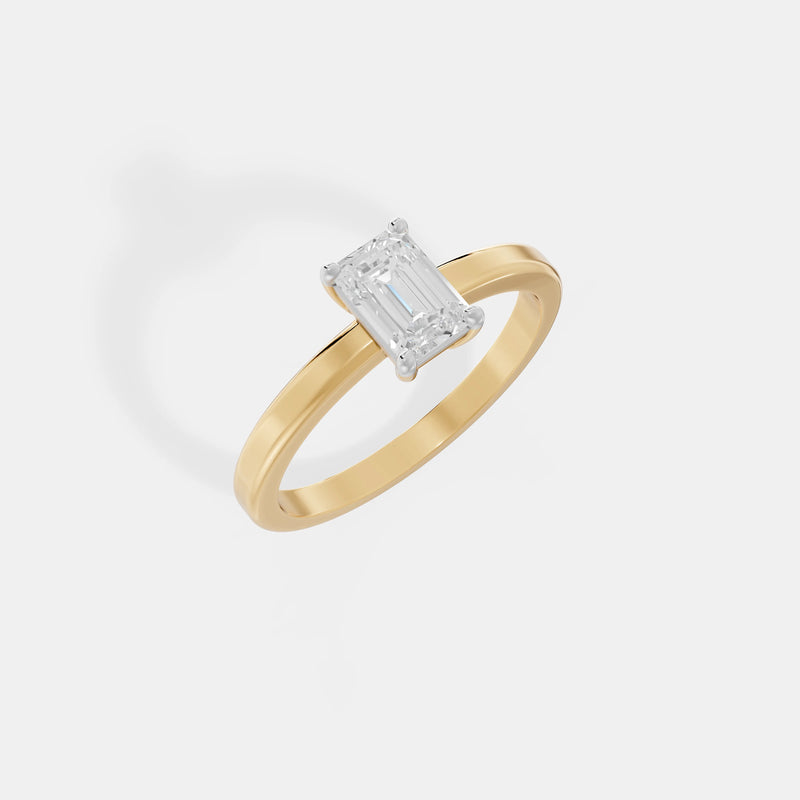 1 CT Elevated Emerald Solitaire Ring