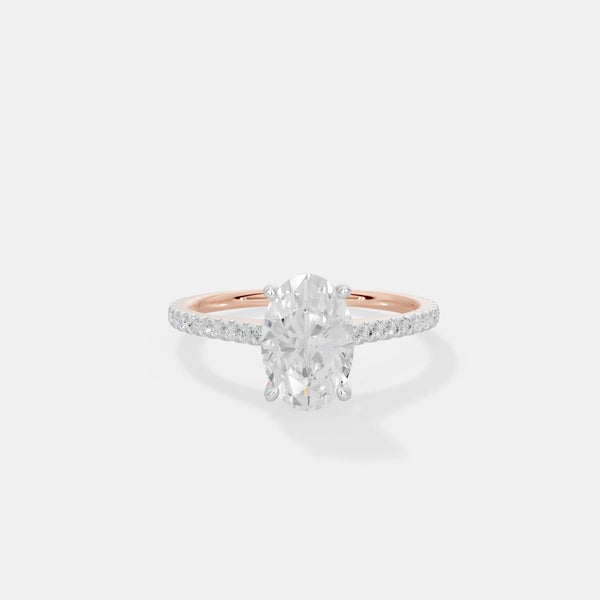 Serene Oval Pavé Solitaire Ring