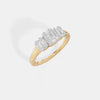 Linear Trinity Emerald-Cut Ring