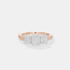 Linear Trinity Emerald-Cut Ring