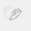 Linear Trinity Emerald-Cut Ring