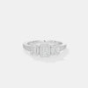 Linear Trinity Emerald-Cut Ring