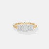 Linear Trinity Emerald-Cut Ring