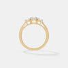 Linear Trinity Emerald-Cut Ring