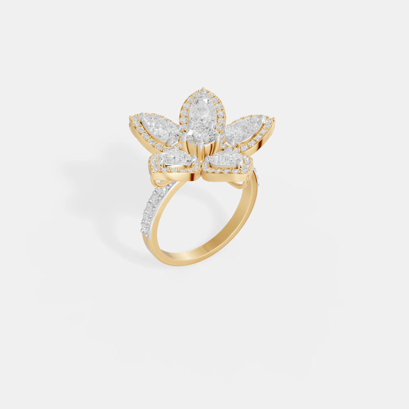 Radiant Bloom Diamond Floral Ring