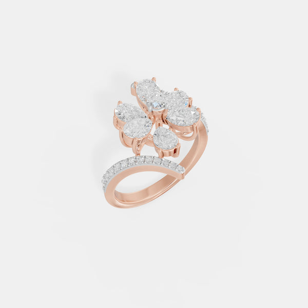 Flora Pavé Bypass Ring