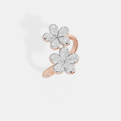 Petal Bloom Twin Floral Ring