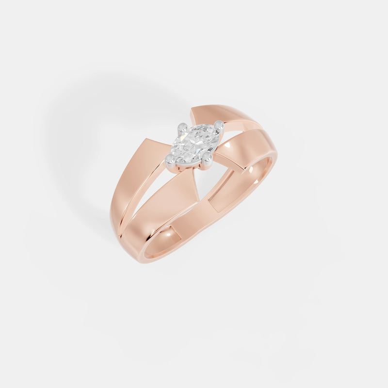 0.30 CT Sculpted Marquise Band