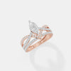 Chevron Marquise Crown Ring